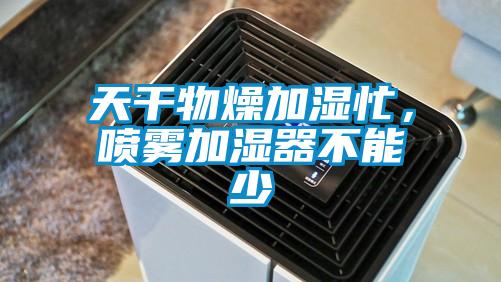 天干物燥加濕忙，噴霧加濕器不能少