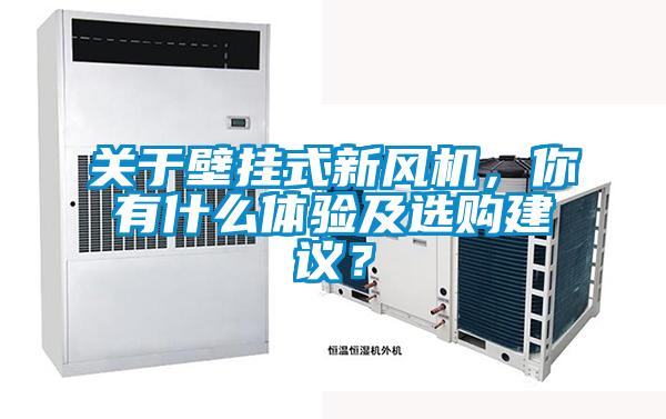 關(guān)于壁掛式新風(fēng)機(jī)，你有什么體驗(yàn)及選購(gòu)建議？