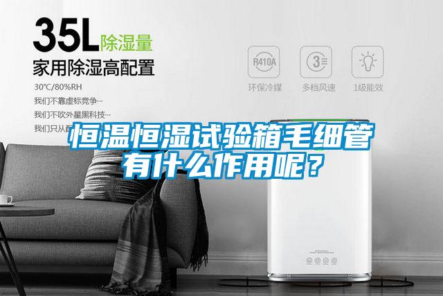恒溫恒濕試驗箱毛細管有什么作用呢？